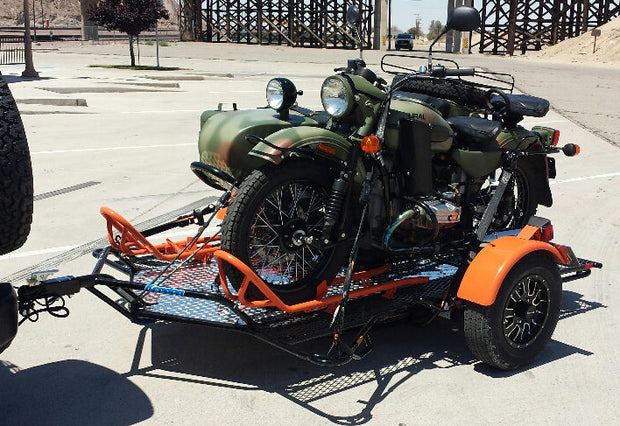 Black and Orange Trailer for Ural Sidecar